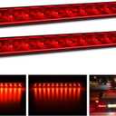 Nilight 2PCS 16Inch 11 LED Red Trailer Light Bar for Parking Stop Turn Signals Tail Brake DOT Compliant IP65 Waterproof Truck ID Marker