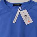 MEROKEETY Women's Oversized Cropped Sweatshirts Crewneck Fleece Workout Pullover Sweater Fall Outfits (M, Blue)