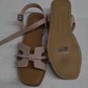Madden Girl Jalycia Nude and Rhinestone Buckle Sandle Adjustable - Size 5