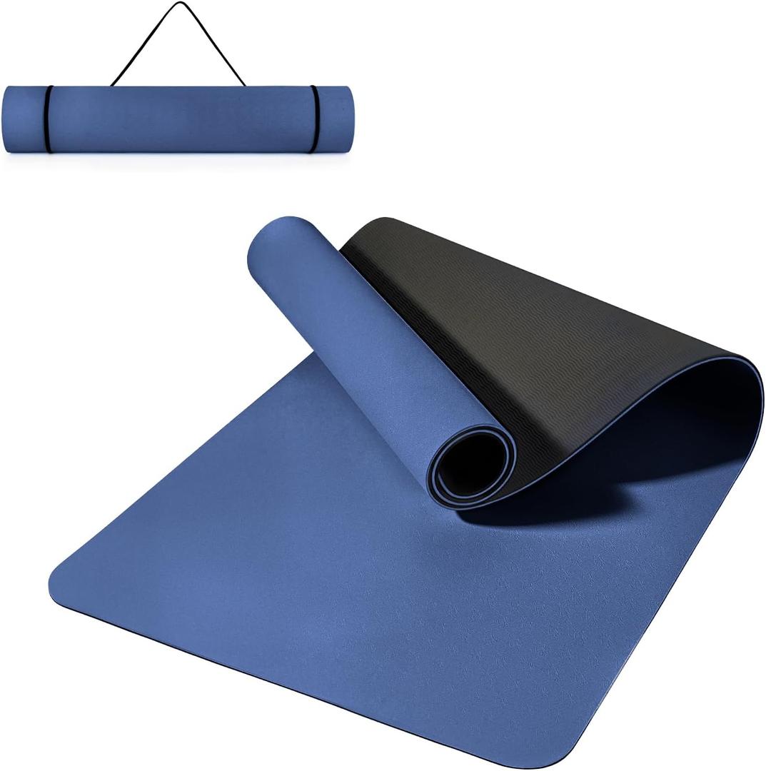 Yoga Mat Non Slip, Pilates Fitness Mats, 72" x 24" Extra Width Thick, Anti-Tear Exercise Mat with Carrying Strap, Workout Mats for Stretching,Yoga Studio,Gym or Home Workouts