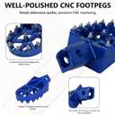 AnXin Foot Pegs Motorcycle Universal CNC Footpeg for PW TTR YZ 50-125cc MB200 Mini Bike SSR Apollo RFZ TaoTao Lifan Kayo Coolster Pit Bike - Blue