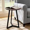 Round Metal Coffee Table Legs,16 Inch Black Iron Dining Table Base Only,Circle End Table Legs