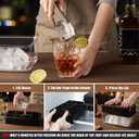 PHINOX Large Ice Cube Tray with Lid and Bin, Ice Trays for Freezer, 2 INCH Whiskey Ice Cubes Mold, 2*8 pcs Square Ice Cube Mold with Tong, Easy to Release, Large Ice Tray for Whiskey Cocktail Bourbon