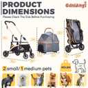 Pet Stroller for Small Dogs, Lightweight Small Dog Stroller for Dogs Cats with 6 Shock Absorption System, Detachable Carrier Suitable for Car Seat & Hand Carry, Safe Outings, Gray