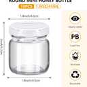 10 x 10Pack 1.5 oz Round Mini Clear Honey Jars for Wedding Favor, Baby Shower,45ml Small Glass Favor with Airtight Lids, Gift Jars, Sample Body Butter, Jam, Spices, Herbs, Candy, Candle (White lid)