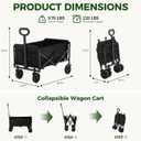 DUMOS Collapsible Wagon Cart, 67L Heavy Duty Utility Folding Wagon with Wheels 220 lbs Weight Capacity, Flexible Handle for Beach, Grocery, Camping & Garden, Black