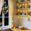 YIQU Easter Decoration String Lights, 10FT 12LED Indoor Chick Mantel Garland Battery Operated with Remote Timer 8 Modes, Hemp Rope Banner for Fireplace Table Wall Spring Party Indoor Outdoor Decor