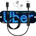 Led Light Signs for Car, Decal Stickers with 2PCS Suction Cups Flashing Hook on Car Window