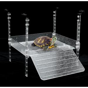 Hanging Turtle Basking Platform for Aquatic Turtles 20 55 Gallon, 40 Gallon Long Tank, Aquatic Reptile Ramp Dock, Turtle Terrace, Turtle Tank Accessories (W: 12 In)