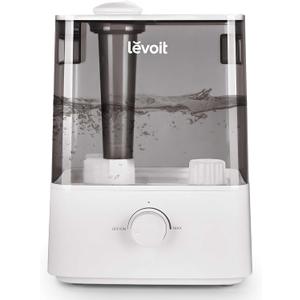 LEVOIT Classic300 Ultrasonic Top Fill Humidifier, Extra Large 6L Tank Last 60-Hour - Super Quiet, Easy to Use and Clean, 360° Rotation Nozzle, Simple Knob Control, Handle, Auto Shut Off, Gray