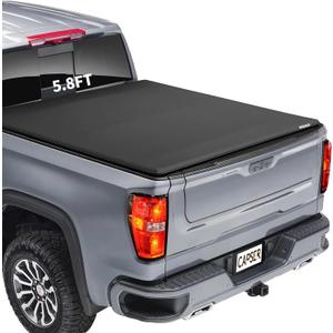 CAPSER Silverado 1500 5.8FT Soft Tri Fold Tonneau Cover Fits 2019-2026 Chevy Silverado 1500/GMC Sierra 1500 69.9Inch Truck Bed