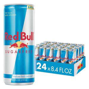Red Bull Sugar Free Energy Drink with 80mg Caffeine plus Taurine & B Vitamins, 8.4 Fl Oz, Pack of 24 Cans (EXP 07/09/27)