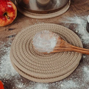 Set of 3 Hot Plates to Protect Table, Dining Table Hot Pads Pot Holders Honey 6psc (3 - 6in, 3 - 8in)