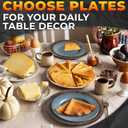 Plastic Chargers for Dinner Plates Set of 4 - Large 13" Round Design -Colorfast and Elegant, Suitable for Dinner Settings, Weddings | Summer Table Decor, Great Gifts for Mom, Faux Wood Charger Plates