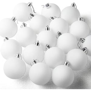JOYIN 24 Pcs Christmas Ball Ornaments Blank White, Ball Ornaments for DIY Art & Craft Christmas Tree Decoration Shatterproof for Xmas Party Favors Supplies Presents