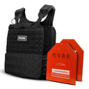 MVRK Adjustable Weighted Vest - Tactical MOLLE Fitness Training Vest with 3.75, 5.75, 8.75lbs. Plates - Adjustable & Slim Design for Running, Lifting, Hiking, Strength Training - Workout Equipment