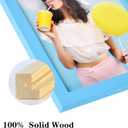 wyooxoo 24x36 Poster Frame Made of Solid Wood Blue Picture Frames Display Pictures 20x30 with Mat or 24x36 Without Mat Colorful Frame For Horizontal Vertical Wall Mounting