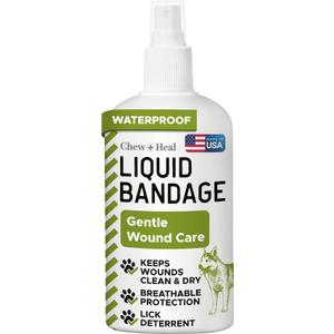 Liquid Bandage for Dogs 4oz Waterproof Spray - Dog Wound Care with Aloe for Cuts, Scrapes, Hot Spots & Paw Injuries - Alcohol-Free, Safe if Licked, Made in USA | Chew + Heal