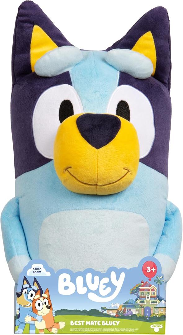 Bluey 18" Stuffed Animal - Playtime & Naptime Companion, Jumbo Size, Soft Deluxe Materials - Huggable Cuddles Best Friend (13010)
