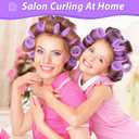 Jumbo Hair Curlers Rollers, 12Pcs Hair Roller Curlers Self Grip Holding Rollers with12 Stainless Steel Duckbill Clips for Long Hair Volume (Purple)