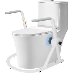 Toilet Safety Rails for Elderly Handicap- 400 lbs Capacity Adjustable Safety Frame with Foldable Armrests