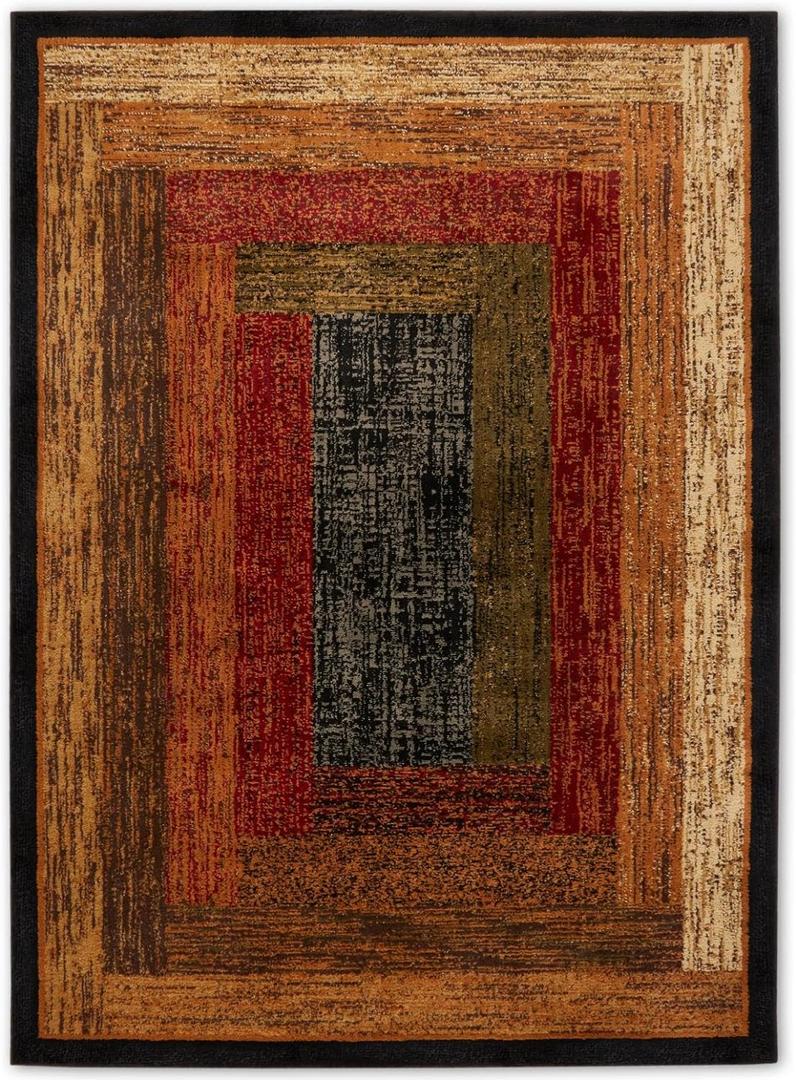 Home Dynamix Royalty Vega Contemporary Geometric Area Rug, Black/Brown, 31.5"x47" (2'7" x 3'11" (Rectangular))