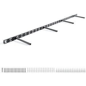 1pc Floating Shelf Bracket Heavy Duty,Decorative Floating Shelf Hardware Hidden Black Metal Fireplace Mantel Brackets (43"X8"X1.0" Without Tools)
