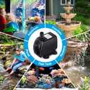 CWKJ Fountain Pump, 880GPH Submersible Water Pump, Durable 60W Outdoor Fountain Water Pump with 6.5ft Tubing (ID x 1/2-Inch), 3 Nozzles for Aquarium, Pond, Fish Tank, Water Pump Hydroponics, Fountain