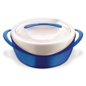 Pinnacle Large Insulated Casserole Dish with Lid 3.6 qt. Elegant Hot Pot Food Warmer/Cooler -Thermal Soup/Salad Serving Bowl Stainless Steel Hot Food Container–Best Gift Set for Moms –Holidays Blue