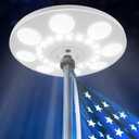 Solar Flag Pole Light Top Mount - 220 LED Flagpole Light Solar Powered 3500 Lumen IP67 Waterproof Solar Lights for 15-25ft Poles Outdoor Dusk to Dawn Flags Lighting Work 12+ Hours (White)