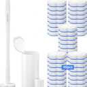 Disposable Toilet Bowl Brush with 40 Toilet Wand Refills, Toilet Bowl Cleaner Wands, Toilet Cleaning System Starter Kit