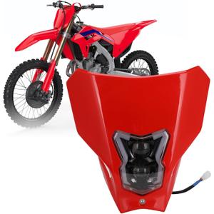Dirt Bike Headlight,Motorcycle Head Light Universal for CRF450R CRF450L CRF450RX CRF250L CRF250L RALLY CRF300L CRF300L RALLY CRF250R CRF250F Red