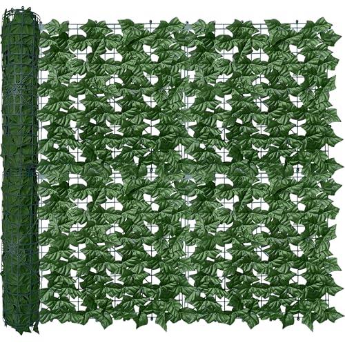 ODTORY Artificial Ivy Privacy Fence Wall Screen,40X120 in UV-Anti Faux Greenery Backdrop Ivy Vine Leaf Hedges Fence Panels for Patio, Balcony, Garden, Backyard Indoor Outdoor Green Wall Decor