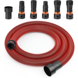 10 FT 1 1/4 Dust Collection Hose Kit Vacuum Hose Adapter Kit for Home and Shop Vacuums System,6 Adapters Fits with Multi-Brands,Quick Switchable Woodworking Power Tool and Sander vacuum hose