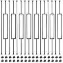 16 Pack Staircase Balusters, 1/2" x 43.8", Hollow Straight and Square Iron Balusters for Staircase Indoor，with 32 Adjustable Direction Swivel Shoes