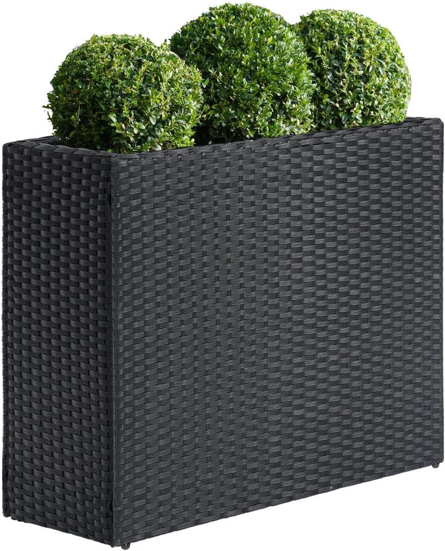 Rectangular Rattan Planter 3 Pc Color Gray 99 x 8 x 79 cm