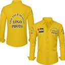 Custom Long Sleeve Shirts Bulk Personalized Work Shirt with Logo Picture Text Print Design Your own Button Down Shirt (XX-Large, Gold)