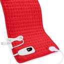 Deepsoon Heating Pad,Electric Heating Pads for Back,Neck,Abdomen,Moist Heating Pad for Shoulder,Knee,Arms,Legs,Dry/Moist Heat & Auto Shut Off,Christmas Gifts for Men and Women,Red,24x12 Inch