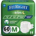 Medline Extended Wear Overnight Adult Briefs with Tabs, Maximum Absorbency Adult Diapers, Medium (60 Count)