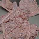 Big Bow Decor 118x28 Inch Valentine's Day Velvet Sequin Bow for Wall Backdrop Extra Large Glitter Giant Tree Topper Huge Oversized Decoration for Wedding Room Front Door Party(Pink)