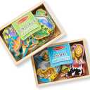 Melissa & Doug Wooden Magnets Set - Animals and Dinosaurs with 40 Wooden Magnets