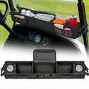 Golf Cart Front Storage Basket, No-Drilling Organizer Tray With Cooling Compartment & Insulated Cup Holders, Universal Storage Tray Fit for EZGO Club Car Yamaha Golf Carts (Black, 1680D Oxford Fabric)
