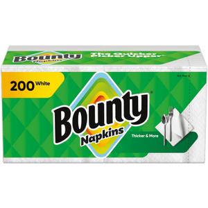 4 x Bounty Paper Napkins, White, 200 Count, Packaging may vary