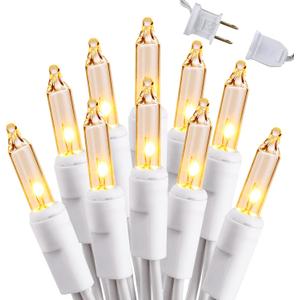 Brizled Clear Christmas Lights, 300 Count 69.6ft Incandescent White Lights String, Connectable 120V UL Certified Indoor/Outdoor White Light on White Wire for Room, Birthday, Wedding, Party, Warm White