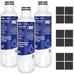 Stokk LT1000P ADQ747935 Refrigerator Water Filter Replacement, Compatible with LG LT1000P/PC/PCS, MDJ64844601, ADQ74793501, ThinQ, LMXS28626S, LFXS26973S, ADQ74793502 and LT120F Air Filter, 3Combo