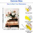 3 x DOTSTART Paint by Numbers Kit for Adults, Book and Flower Paint by Number for Adults,Acrylic Adults' Paint-by-Number Kits, DIY Easy Paint by Number Adult Canvas for Home Wall Art Decor, 11.8X15.8 inch