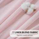 FMFUNCTEX Linen Sheer Curtains for Bedroom, Pink Curtains 63 Inch Length for Living Room, Blush Pink Farmhouse French Flax Blend Window Draperies, Rod Pocket 2 Panels Set