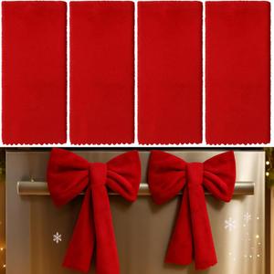 2 Pack Red Christmas Kitchen Decorative Hand Towel Bows 14 x 12 Inch Christmas Kitchen Dish Towels for Bathroom Cleaning Drying Cleaning Cooking Xmas Holiday Decor