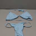 XUNYU Thong Bikini Sets for Women - Brazilian Micro String Bikinis Sexy Two Piece Swimsuit Triangle Top Halter Bathing Suits Light Blue, Small