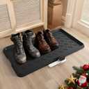 Heavy Duty Boot Trays Natural Rubber Shoe Mat Tray for Entryway with Shoes Brush Large Boot mat Tray Multi-Purpose for Indoor or Outdoor (1'1" x 2'1" (Rectangular))